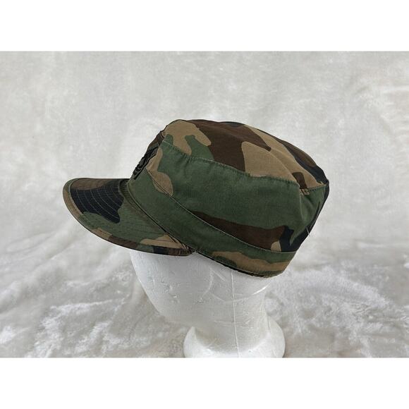 US Army Master Sergeant Hot Weather Hat Cap Size 7 Woodland Camo - Picture 3 of 7